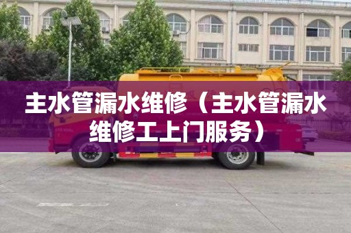 主水管漏水维修（主水管漏水维修工上门服务）