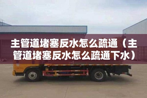 主管道堵塞反水怎么疏通（主管道堵塞反水怎么疏通下水）