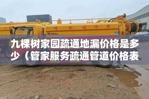 九棵树家园疏通地漏价格是多少（管家服务疏通管道价格表）