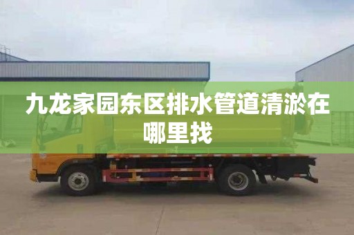 九龙家园东区排水管道清淤在哪里找