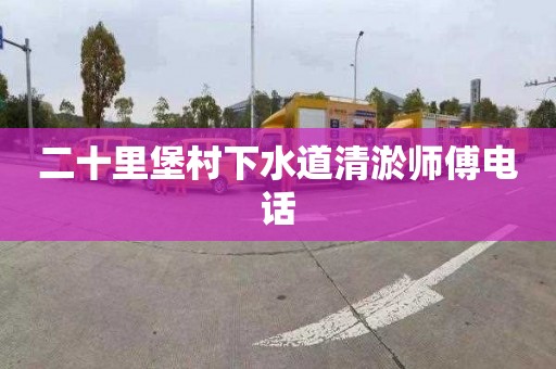 二十里堡村下水道清淤师傅电话