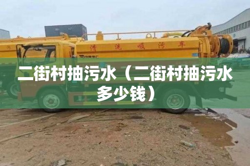 二街村抽污水（二街村抽污水多少钱）