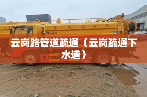 云岗路管道疏通（云岗疏通下水道）