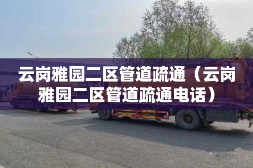 云岗雅园二区管道疏通（云岗雅园二区管道疏通电话）