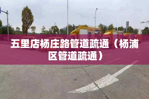 五里店杨庄路管道疏通（杨浦区管道疏通）