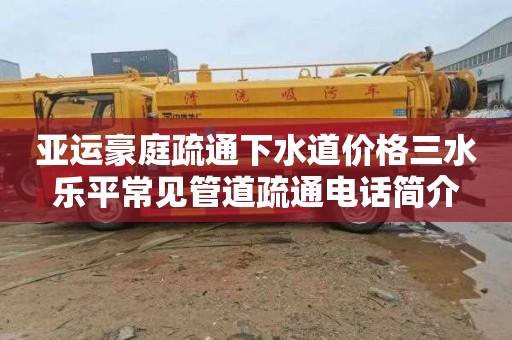 亚运豪庭疏通下水道价格三水乐平常见管道疏通电话简介