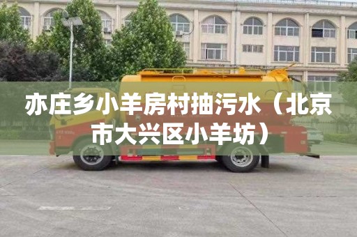 亦庄乡小羊房村抽污水（北京市大兴区小羊坊）