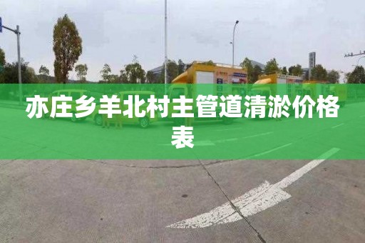 亦庄乡羊北村主管道清淤价格表