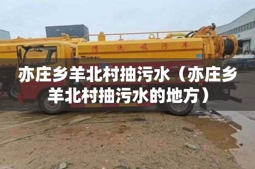 亦庄乡羊北村抽污水（亦庄乡羊北村抽污水的地方）