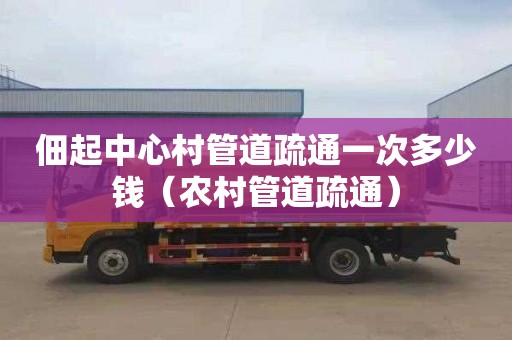 佃起中心村管道疏通一次多少钱（农村管道疏通）