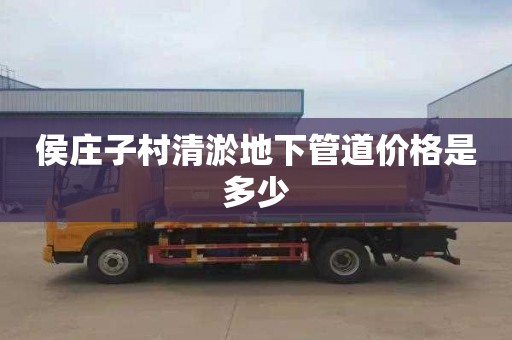 侯庄子村清淤地下管道价格是多少