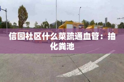 信园社区什么菜疏通血管：抽化粪池