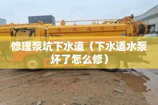 修理泵坑下水道（下水道水泵坏了怎么修）
