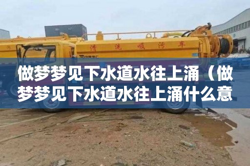 做梦梦见下水道水往上涌（做梦梦见下水道水往上涌什么意思）
