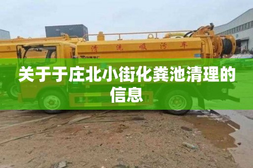 关于于庄北小街化粪池清理的信息