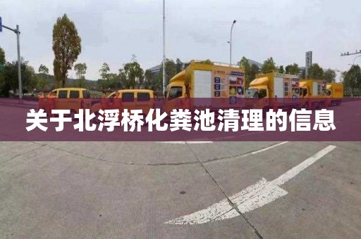 关于北浮桥化粪池清理的信息