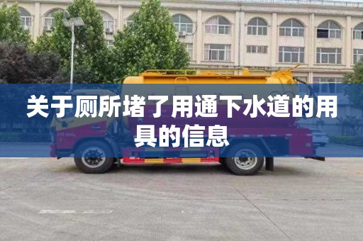 关于厕所堵了用通下水道的用具的信息