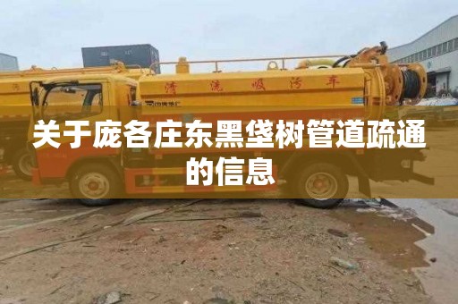 关于庞各庄东黑垡树管道疏通的信息