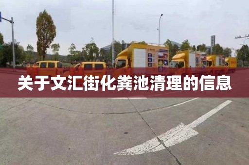 关于文汇街化粪池清理的信息