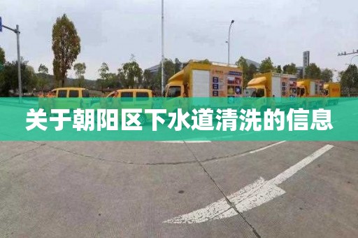 关于朝阳区下水道清洗的信息