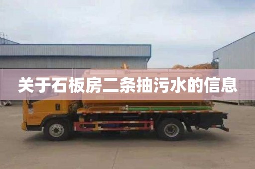 关于石板房二条抽污水的信息