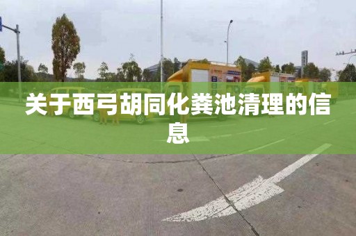 关于西弓胡同化粪池清理的信息