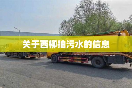 关于西柳抽污水的信息