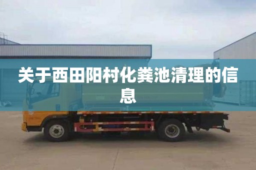 关于西田阳村化粪池清理的信息