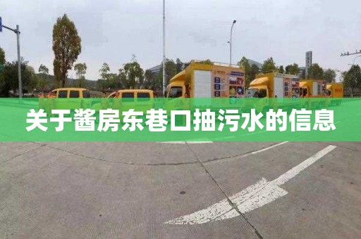 关于酱房东巷口抽污水的信息