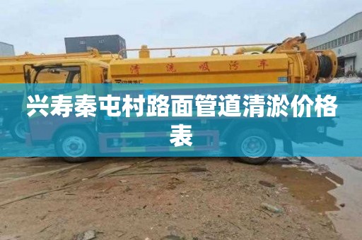 兴寿秦屯村路面管道清淤价格表