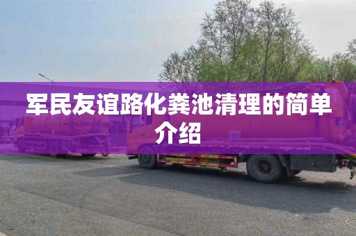 军民友谊路化粪池清理的简单介绍