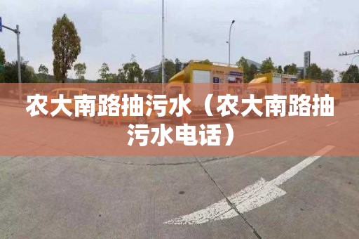 农大南路抽污水（农大南路抽污水电话）