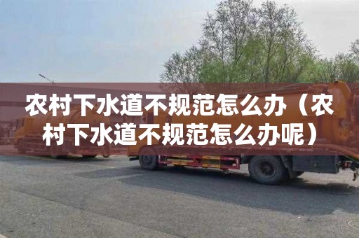 农村下水道不规范怎么办（农村下水道不规范怎么办呢）