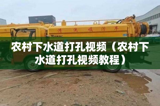 农村下水道打孔视频（农村下水道打孔视频教程）