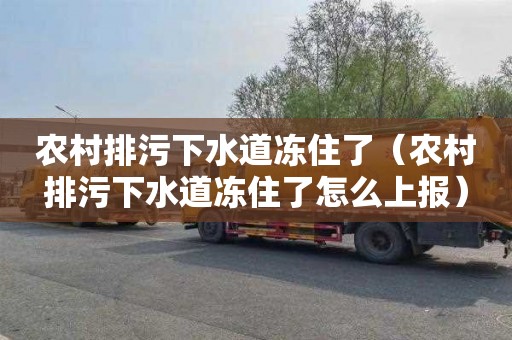 农村排污下水道冻住了（农村排污下水道冻住了怎么上报）