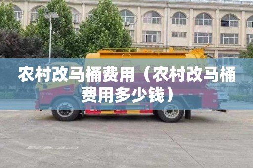 农村改马桶费用（农村改马桶费用多少钱）