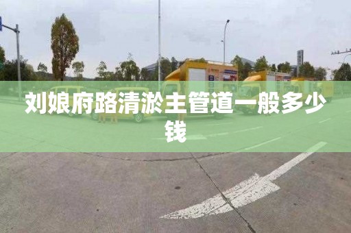 刘娘府路清淤主管道一般多少钱