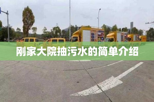 刚家大院抽污水的简单介绍