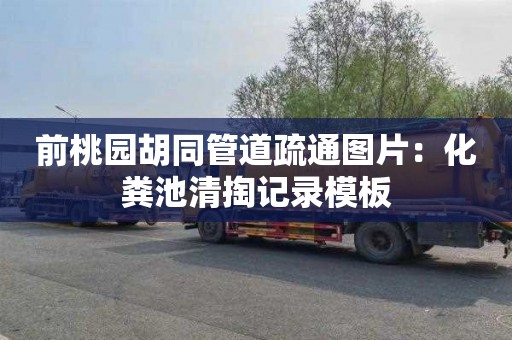 前桃园胡同管道疏通图片：化粪池清掏记录模板