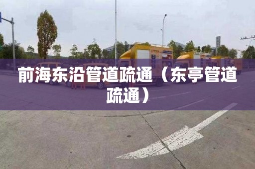 前海东沿管道疏通（东亭管道疏通）
