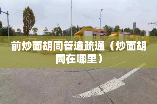 前炒面胡同管道疏通（炒面胡同在哪里）