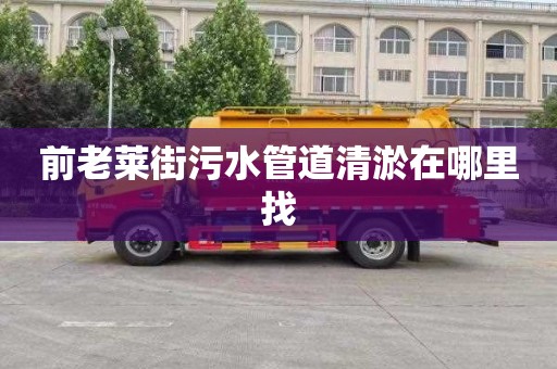 前老莱街污水管道清淤在哪里找