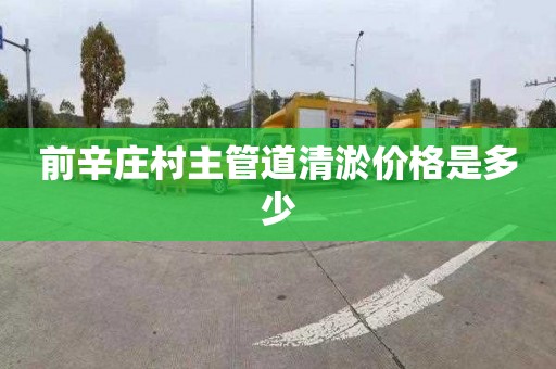 前辛庄村主管道清淤价格是多少