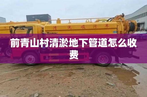 前青山村清淤地下管道怎么收费