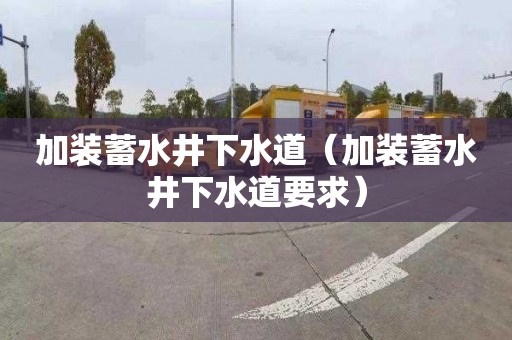 加装蓄水井下水道（加装蓄水井下水道要求）