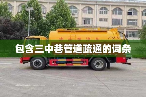 包含三中巷管道疏通的词条