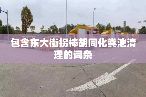 包含东大街拐棒胡同化粪池清理的词条