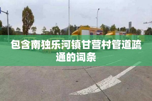 包含南独乐河镇甘营村管道疏通的词条