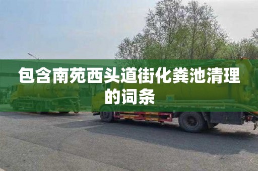 包含南苑西头道街化粪池清理的词条