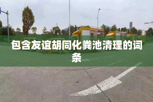 包含友谊胡同化粪池清理的词条